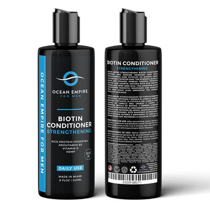 Ocean Empire Strengthening Biotin Conditioner for men. Made in Miami