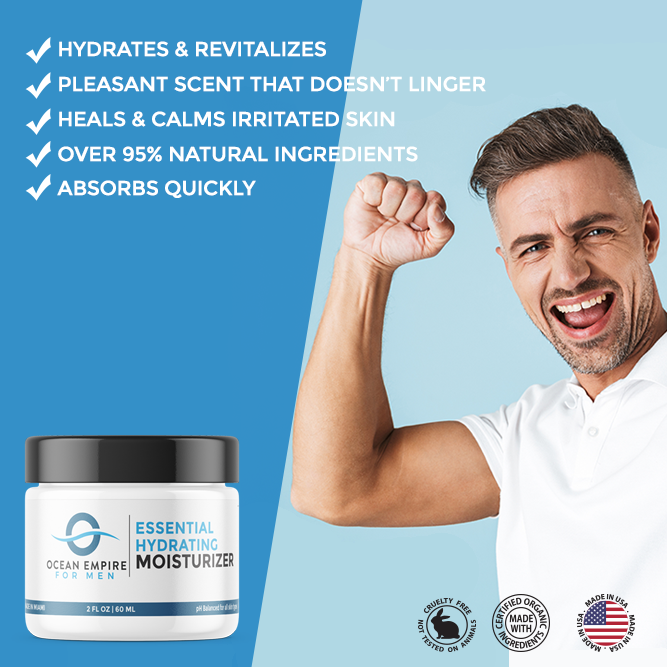 Ocean Empire Essential Hydrating Moisturizer & After Shave Balm For Men. Made in Miami.