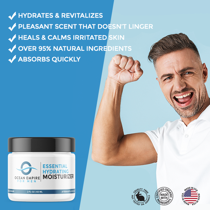 Ocean Empire Essential Hydrating Moisturizer &amp; After Shave Balm For Men. Made in Miami.