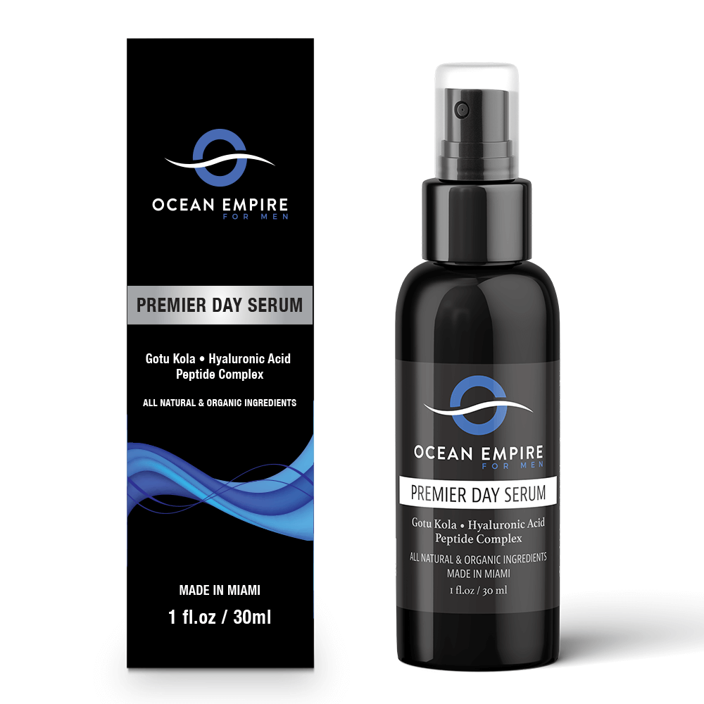 Ocean Empire Premier Anti-Aging Face and Eye Serum For Men. Natural men's skincare from Brickell, Miami.Miami